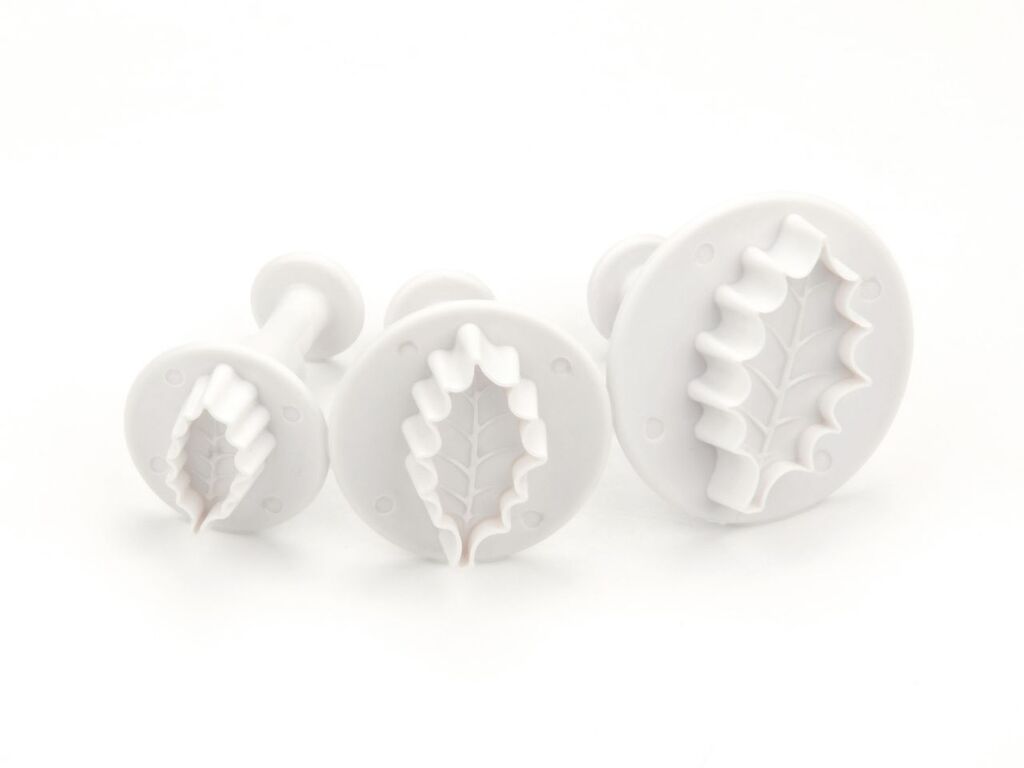 Cake-Masters Ausstecher + Stempel Holly 3er