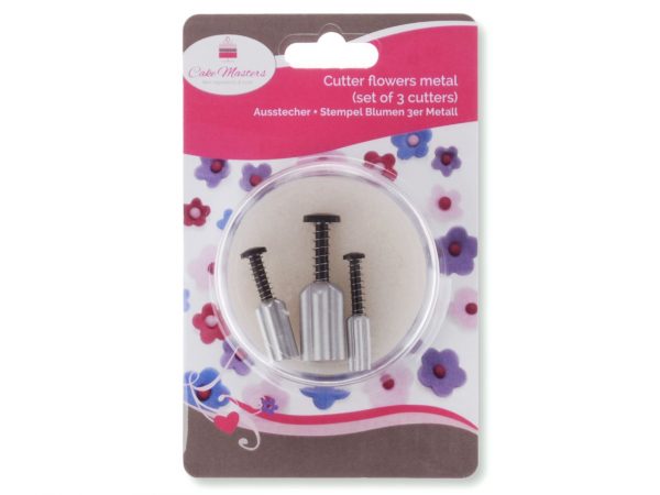 Cake-Masters Ausstecher + Stempel Blumen 3er Metall – Bild 2