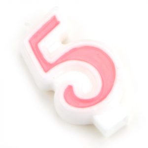 Pati-Versand Zahlenkerze rosa 5