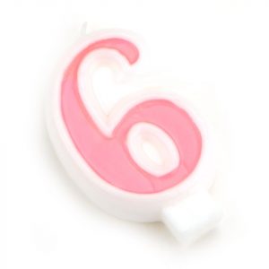Pati-Versand Zahlenkerze rosa 6