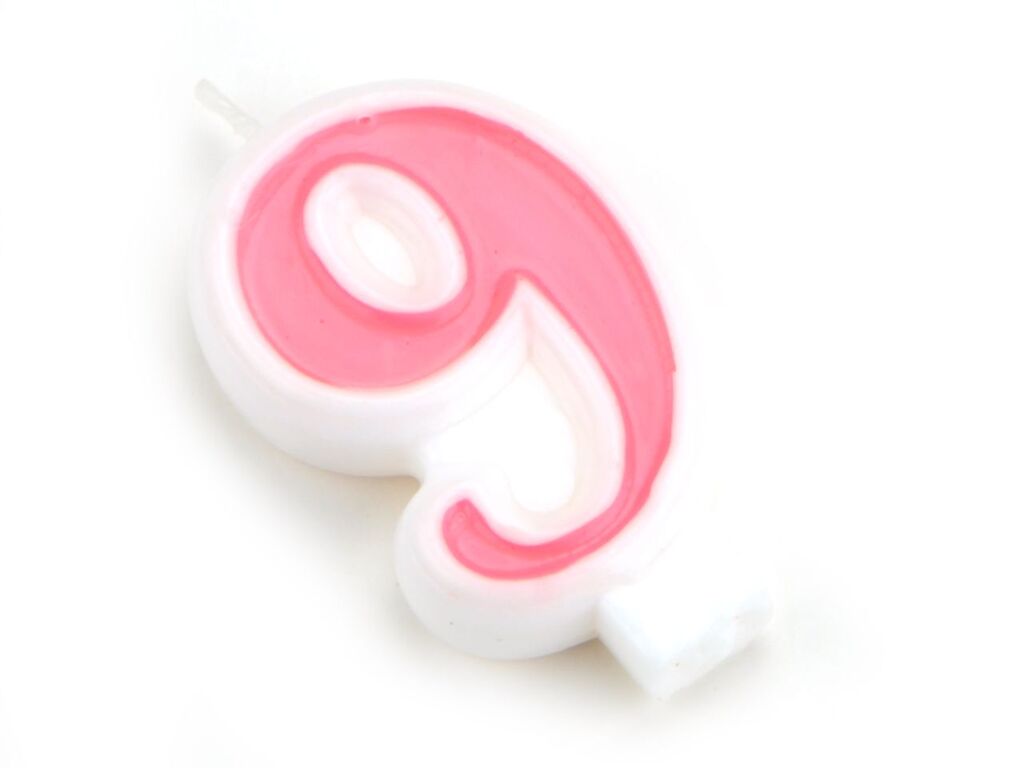 Pati-Versand Zahlenkerze rosa 9