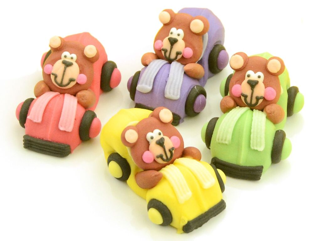 Cake Masters Bären im Auto Zucker 4 Stück