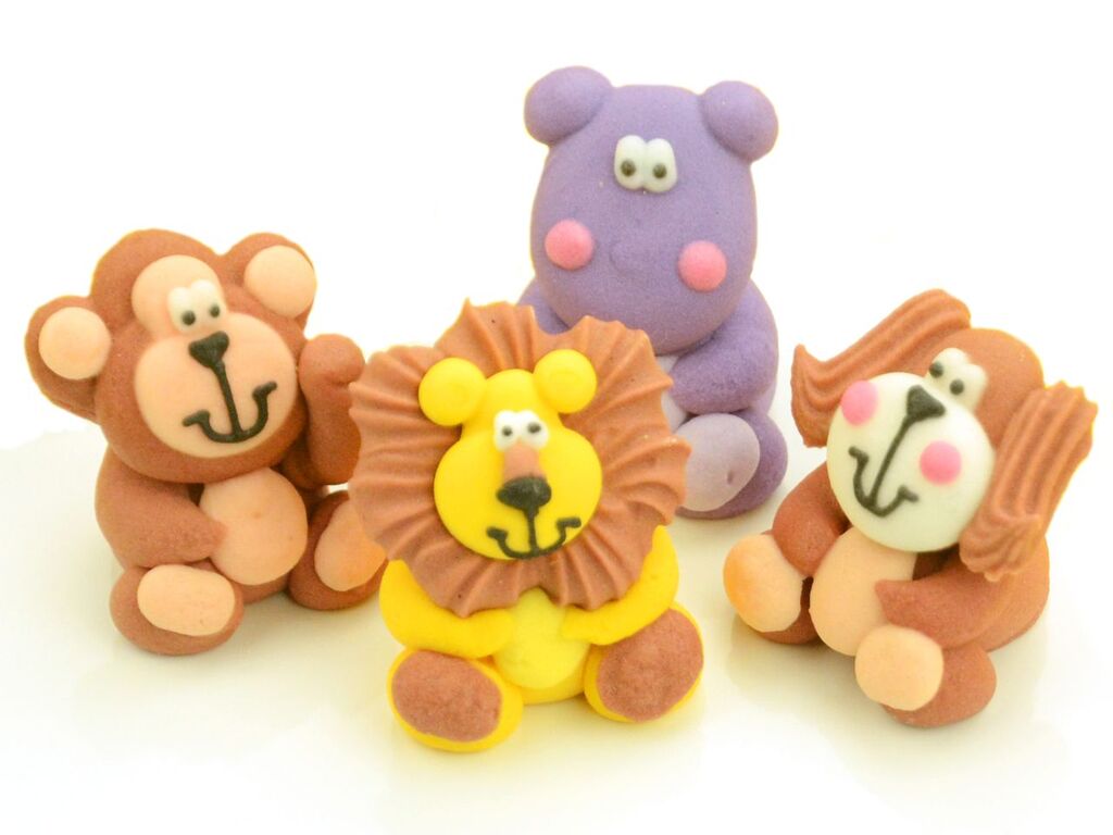 Cake Masters Tierfiguren sitzend Zucker 4 Stück