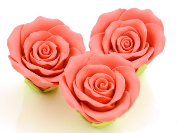 Cake Masters Rosen 50mm rot Zucker 3 Stück