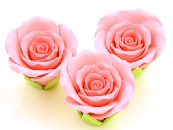 Cake Masters Rosen 50mm rosa Zucker 3 Stück