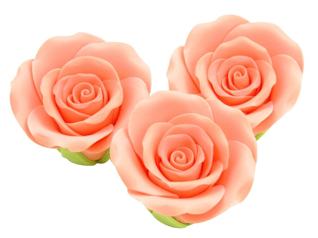 Cake Masters Rosen 50mm lachs Zucker 3 Stück