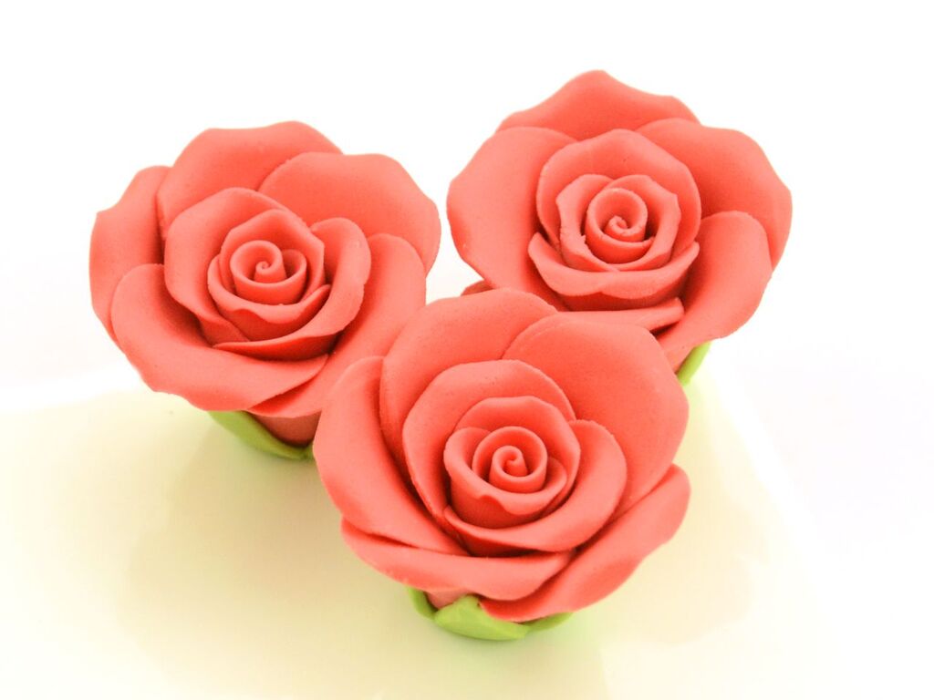 Cake Masters Rosen 35mm rot Zucker 3 Stück