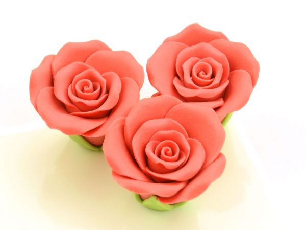 Cake Masters Rosen 35mm rot Zucker 3 Stück