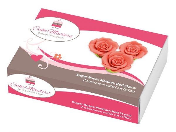 Cake Masters Rosen 35mm rot Zucker 3 Stück – Bild 2