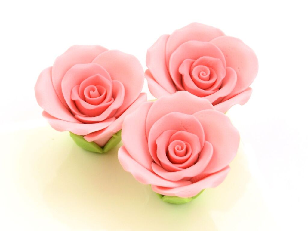 Cake Masters Rosen 35mm rosa Zucker 3 Stück