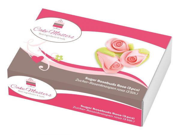 Cake Masters Rosenknospen rosa Zucker 3 Stück – Bild 2