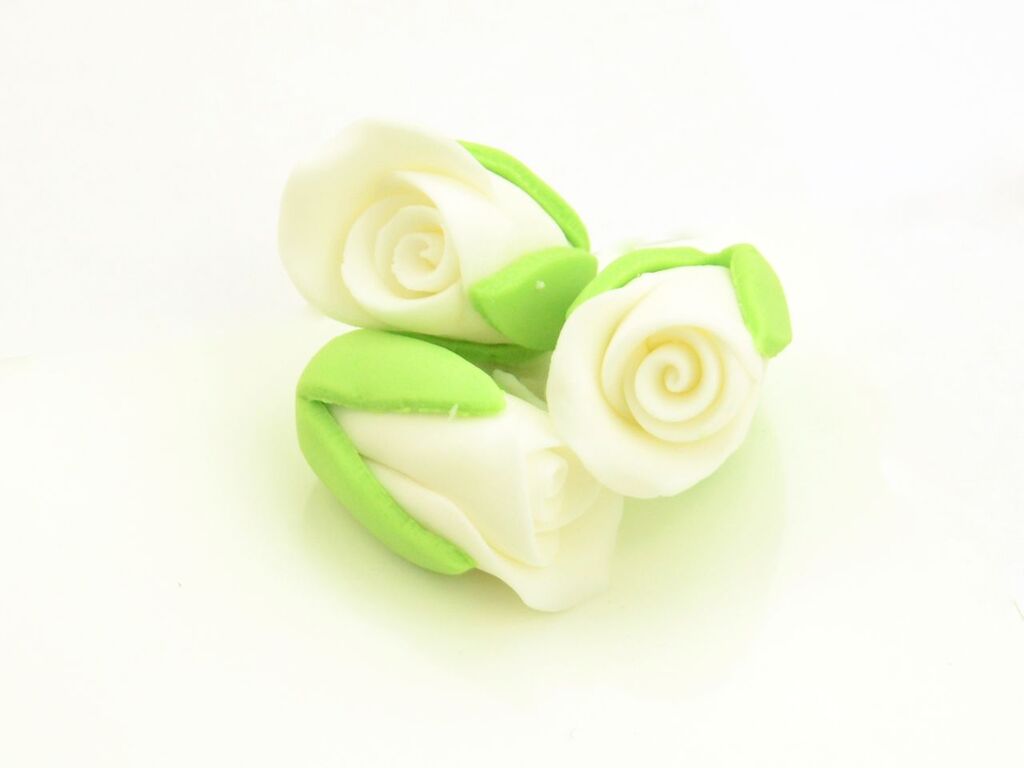Cake Masters Rosenknospen weiß Zucker 3 Stück