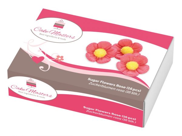 Cake Masters Blumen 30mm rosa Zucker 16 Stück – Bild 2
