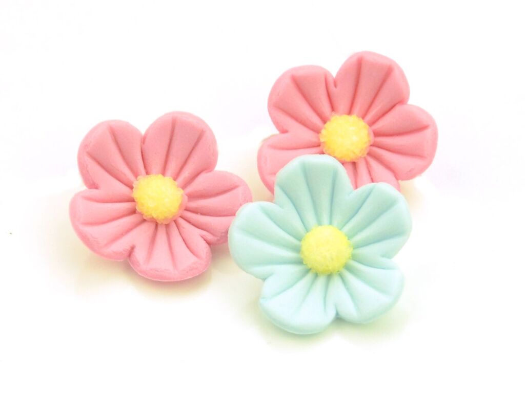 Cake Masters Blumen 25mm rosa-blau Zucker 16 Stück