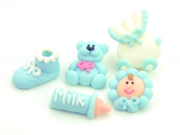 Cake Masters Taufenset blau Zucker 5er Set