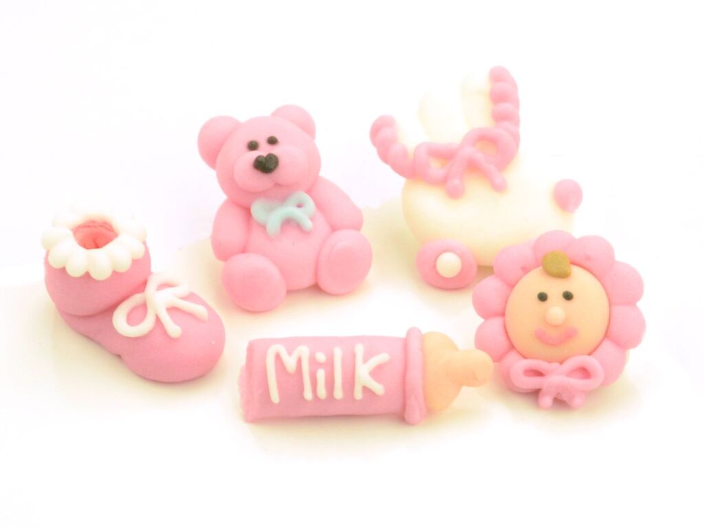Cake Masters Taufenset rosa Zucker 5er Set