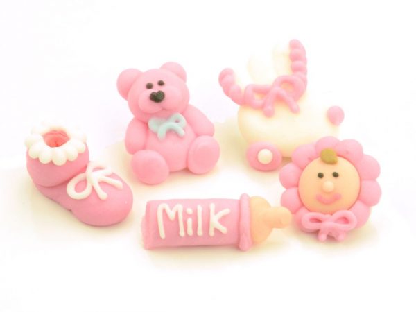 Cake Masters Taufenset rosa Zucker 5er Set