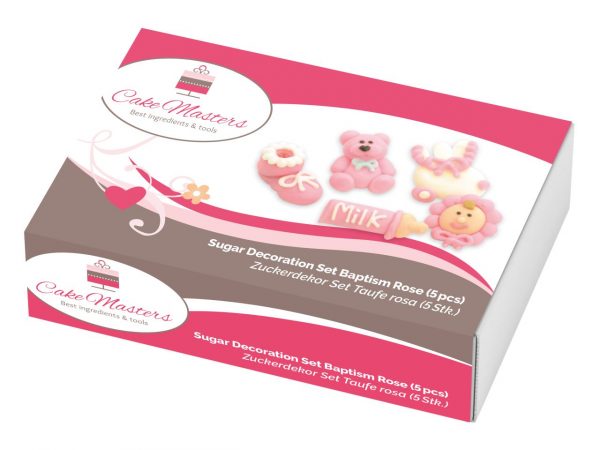 Cake Masters Taufenset rosa Zucker 5er Set – Bild 2