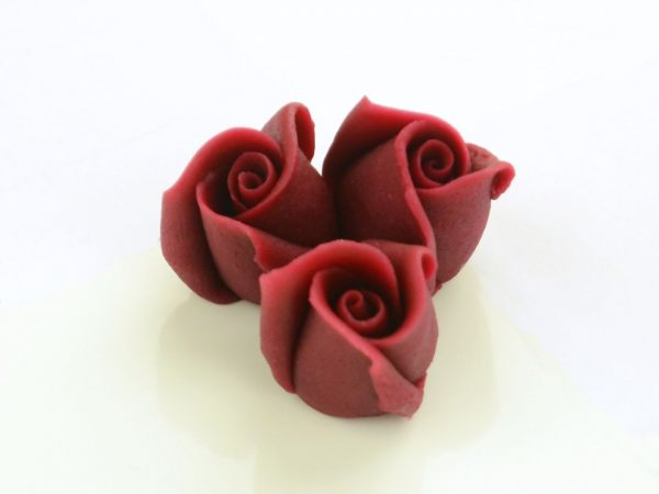 Cake Masters Marzipan-Rosen klein bordeaux 4 Stück