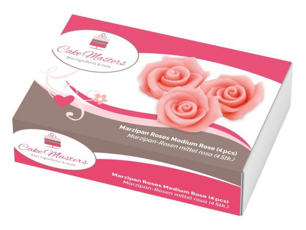 Cake Masters Marzipan-Rosen mittel rosa 4 Stück – Bild 2