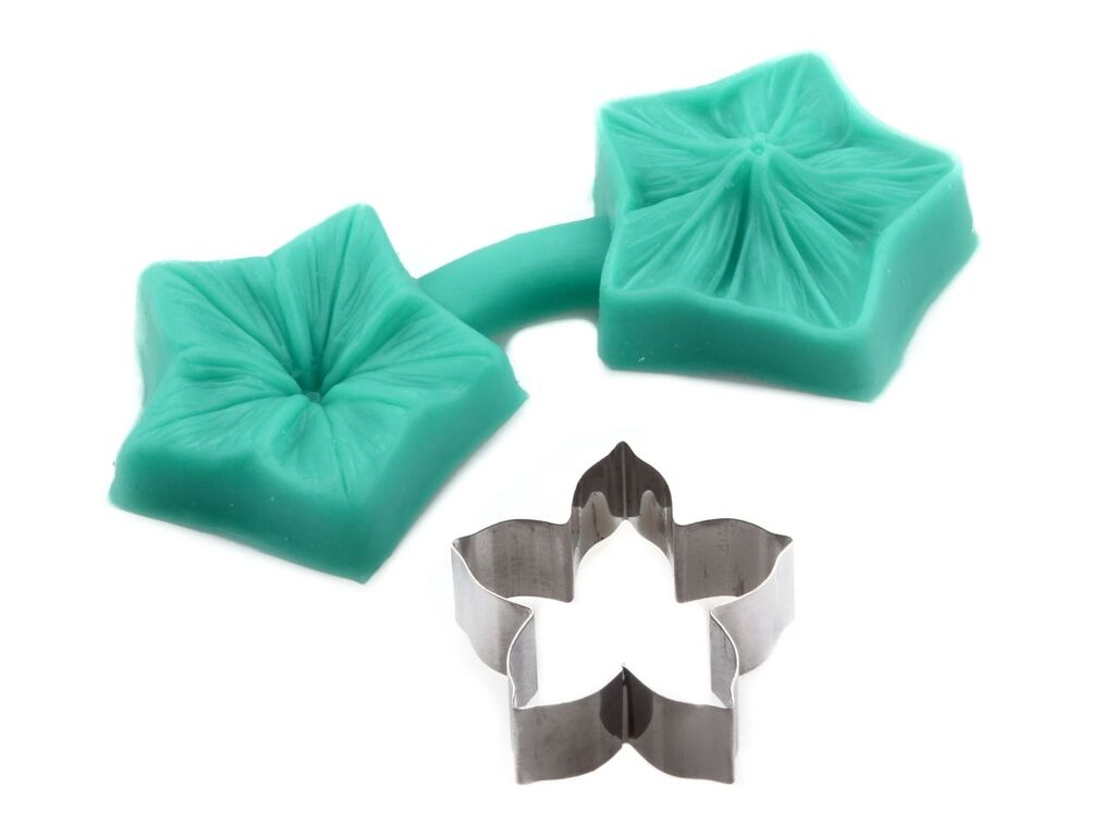 Cake Masters Silikonstempel mit Ausstecher Petunie