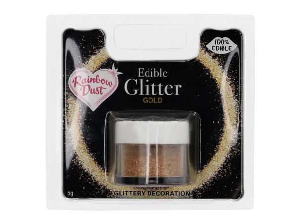 Rainbow Dust Glitzerpulver essbar Gold 5g – Bild 2