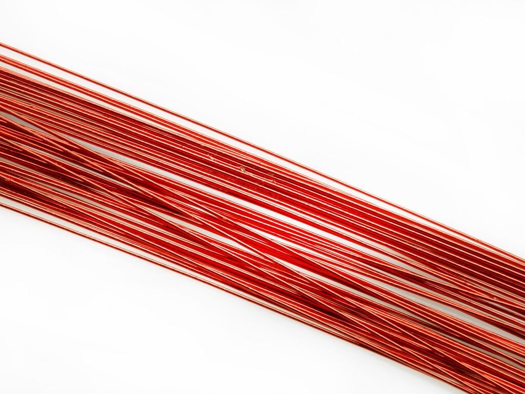 Cake Masters Blumendraht metallic rot 24G 50 Stück