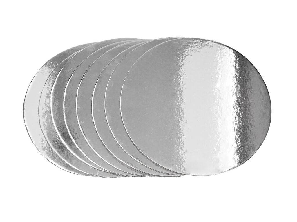 Cake Masters Silver Plate 20cm silber glänzend 8 Stück