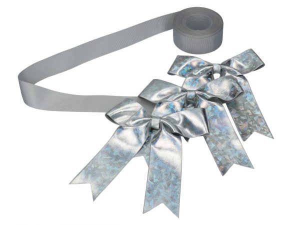 Cake Masters Schleifenset silber für Tortenkartons