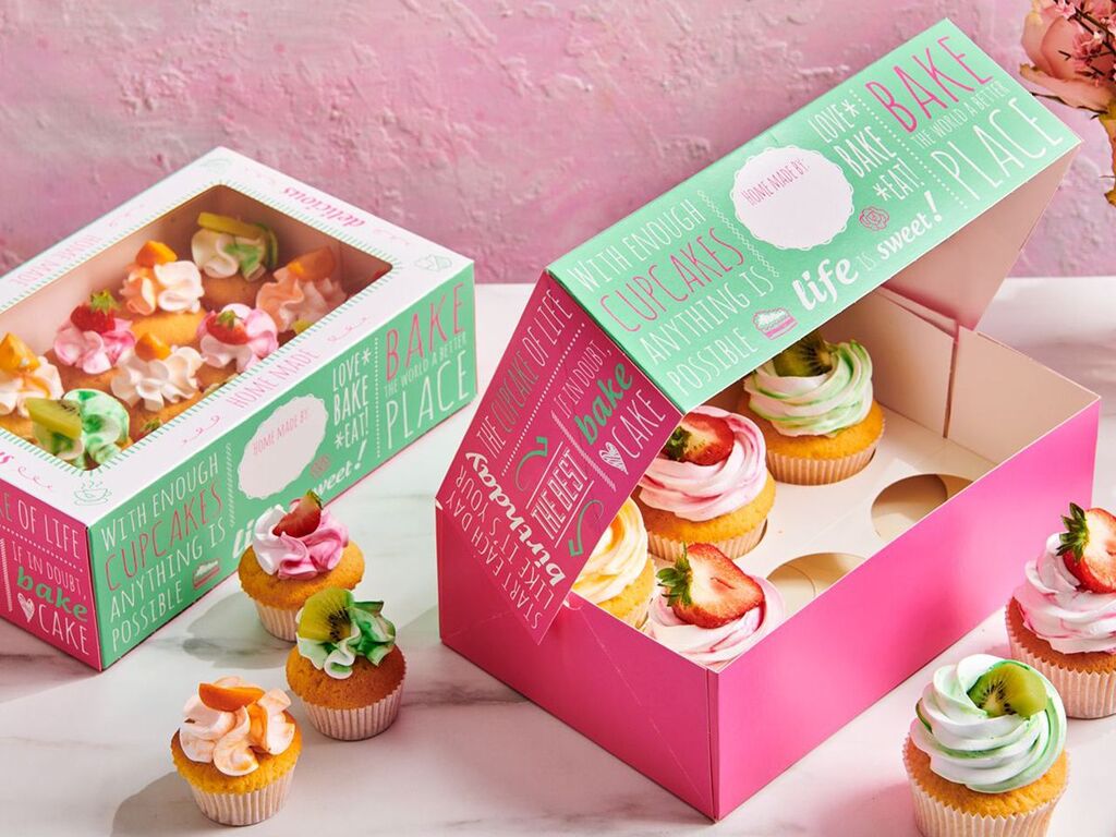 FunCakes Cupcake Box Zitate 24x16x8cm, inkl. Einlage, 3 Stück