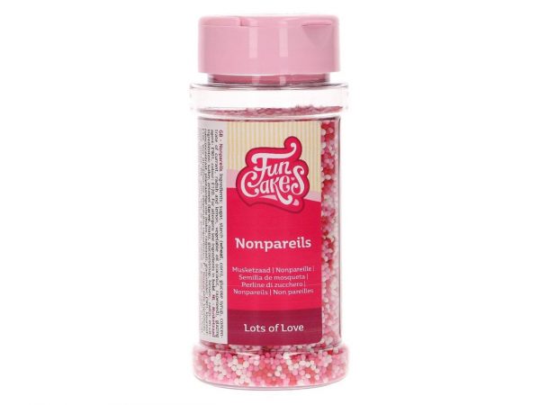 FunCakes Miniperlen Lots of Love, Weiß, Rosa, Rot, 80g – Bild 2