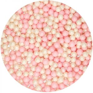 FunCakes Weiche Zuckerperlen Pink-Weiß, 60g