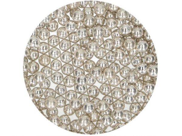 FunCakes Zuckerperlen 8mm Metallic Silber, 80g