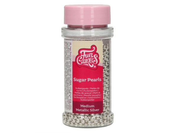 FunCakes Zuckerperlen Metallic Silber, 80g – Bild 2