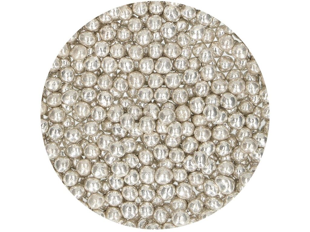 FunCakes Weiche Perlen Metallic Silber, 55g
