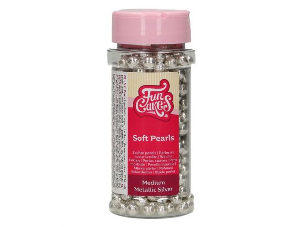 FunCakes Weiche Perlen Metallic Silber, 55g – Bild 2