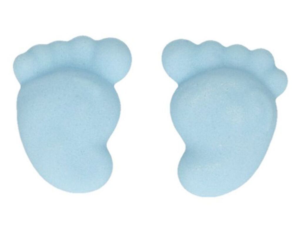 FunCakes Zuckerdekorationen Baby Füße Blau, 16er Set