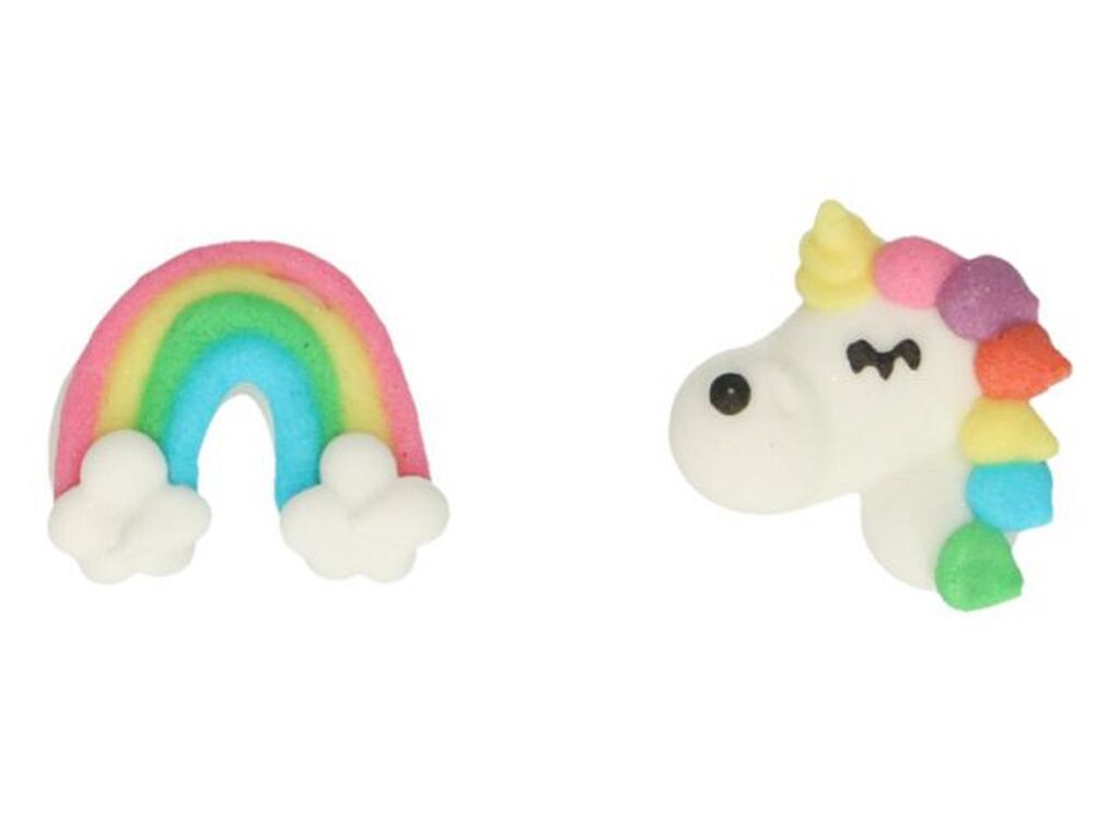 FunCakes Zuckerdekorationen Einhorn und Regenbogen, 8er Set