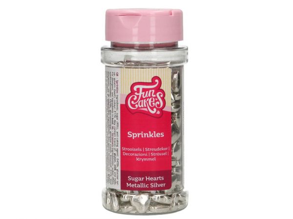 FunCakes Zuckerherzen Metallic Silber, 80g – Bild 2