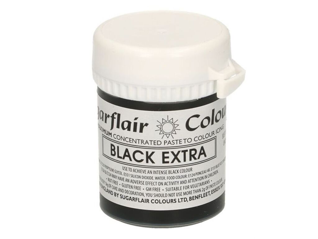 Sugarflair Hochkonzentrierte Pastenfarbe Schwarz EXTRA 42g