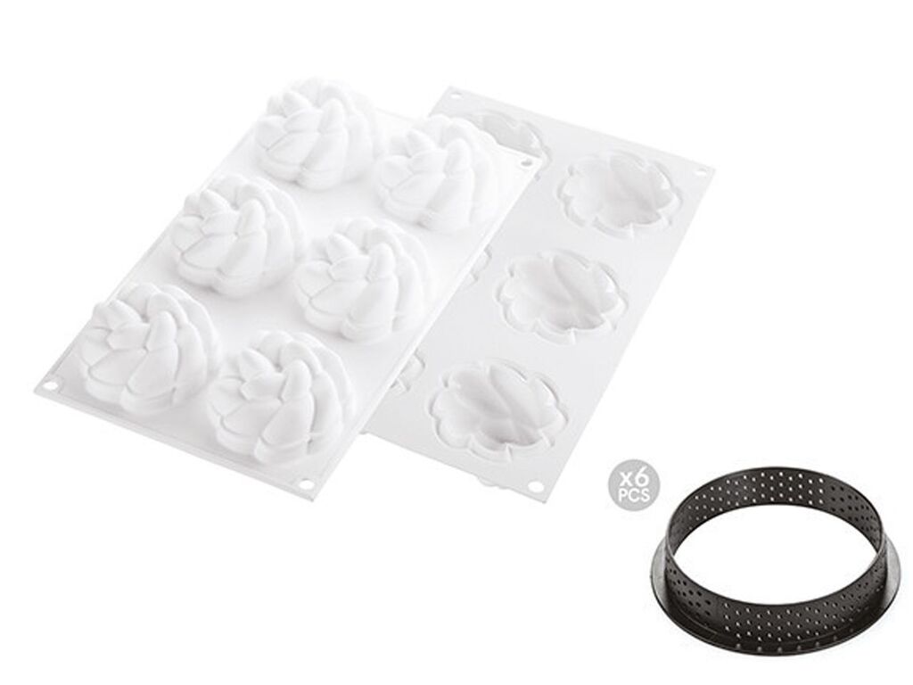 Silikomart Silikonform Kit Tarte Ring Fleur 80mm