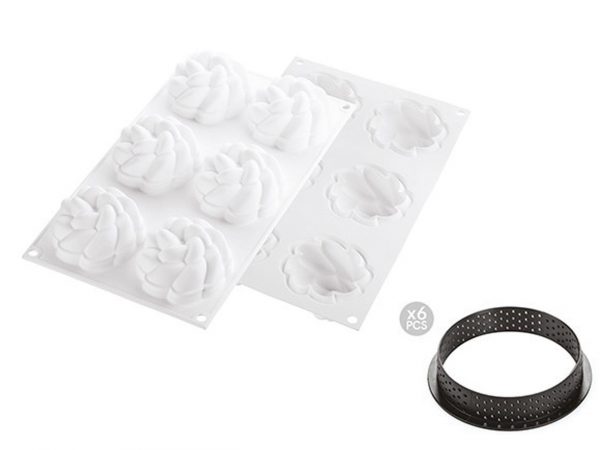Silikomart Silikonform Kit Tarte Ring Fleur 80mm