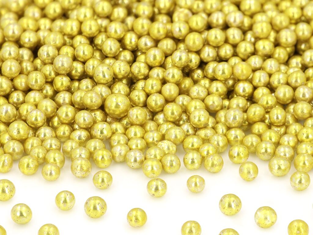 Cake Masters Weiche Zuckerperlen gold, 5mm, 80g