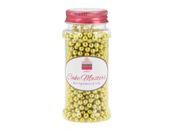 Cake Masters Weiche Zuckerperlen gold, 5mm, 80g – Bild 2