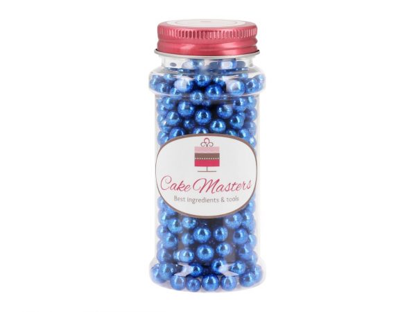 Cake Masters Weiche Zuckerperlen metallic, dunkelblau, 7mm, 80g – Bild 2