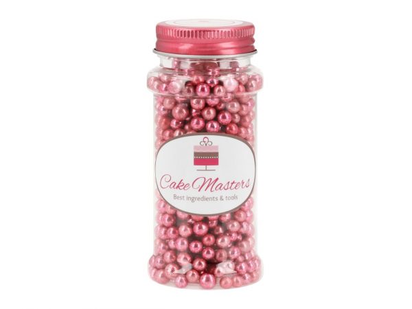 Cake Masters Weiche Zuckerperlen metallic, pink, 5mm, 80g – Bild 2