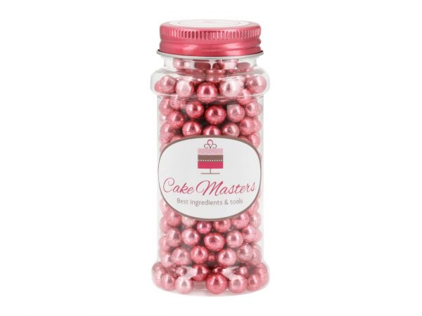 Cake Masters Weiche Zuckerperlen metallic pink 7mm 80g – Bild 2