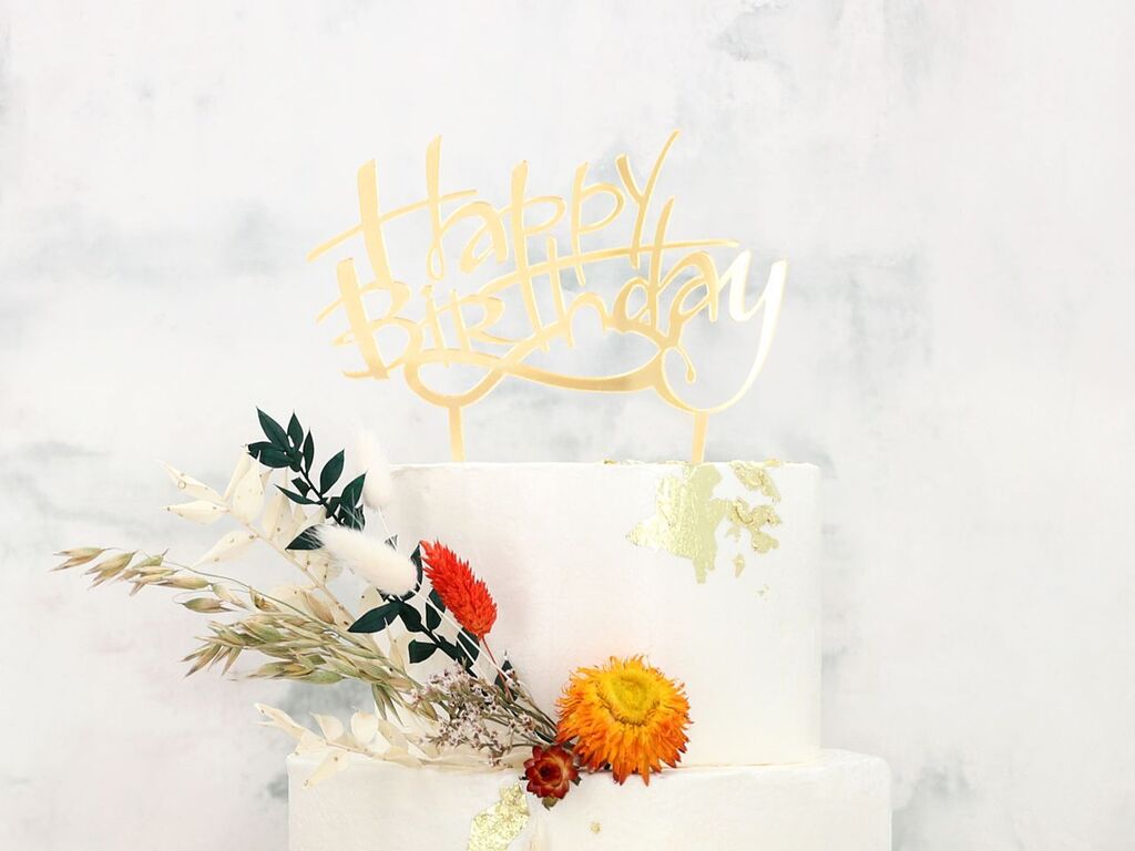 Cake Masters Cake Topper Happy Birthday gold