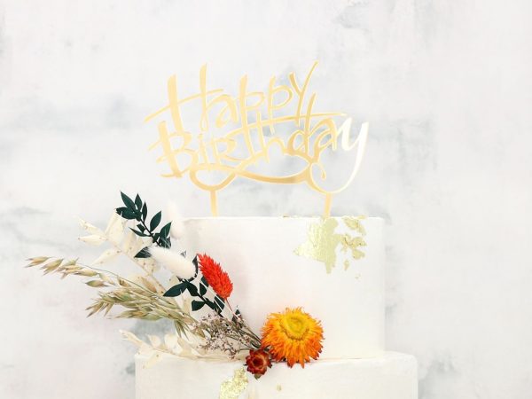 Cake Masters Cake Topper Happy Birthday gold