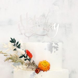 Cake Masters Cake Topper Happy Birthday silber